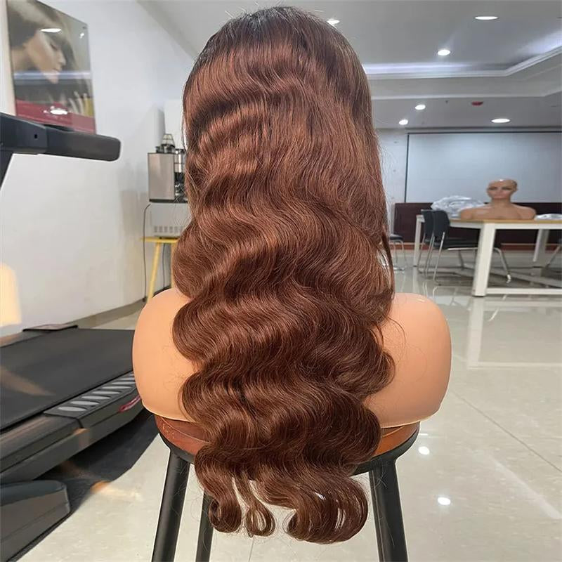 Bling Hair Chocolate Brown Lace Front Wigs Body Wave Brown Lace Front Real Hair Wigs Hd 13X4 Lace Frontal Wig Colored Real Hair for Women