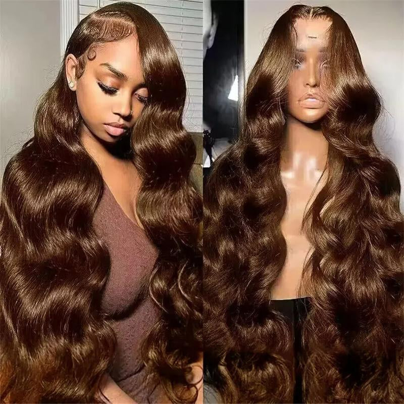 Bling Hair Chocolate Brown Lace Front Wigs Body Wave Brown Lace Front Real Hair Wigs Hd 13X4 Lace Frontal Wig Colored Real Hair for Women