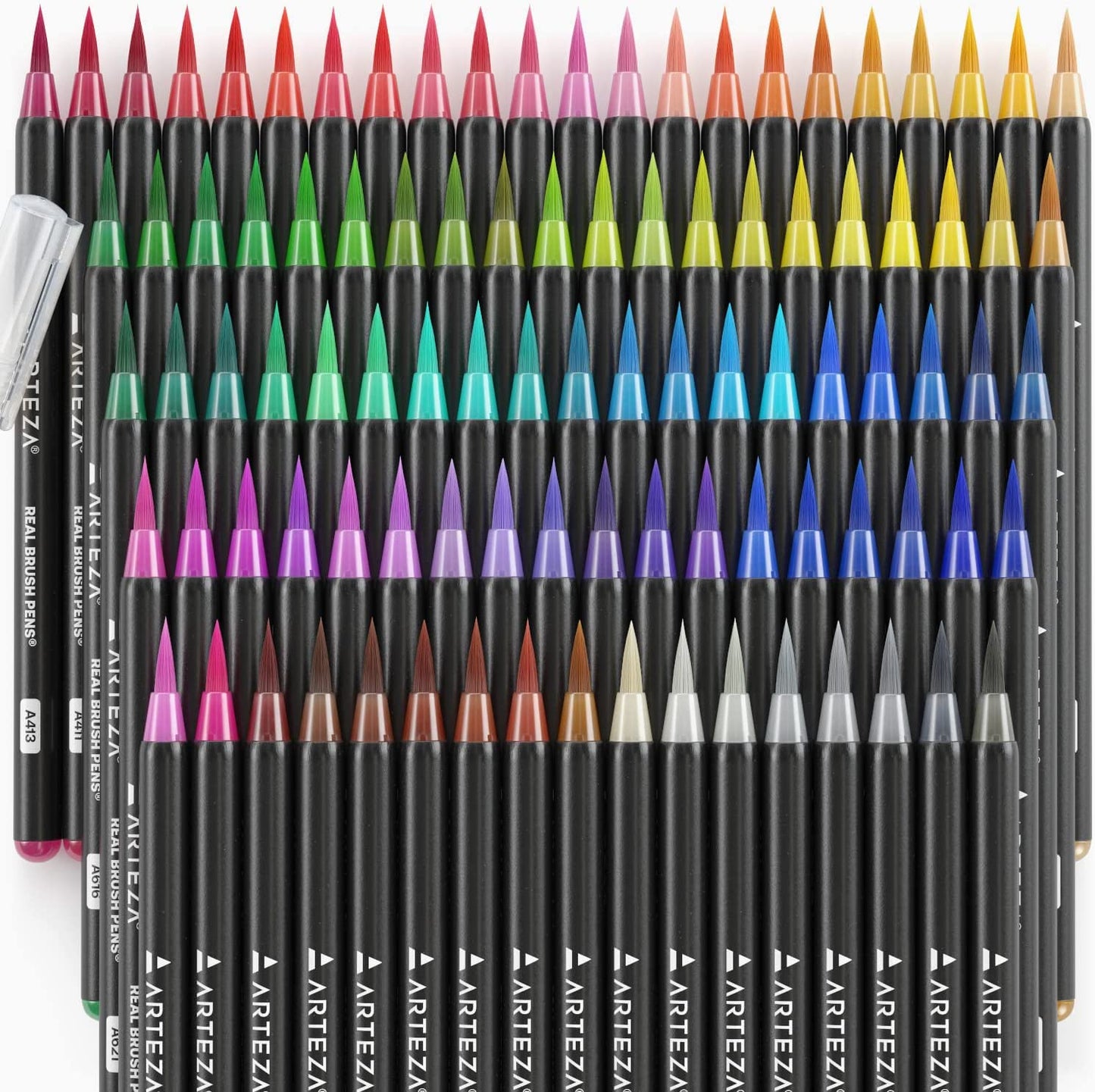 Real Brush Pens, 96 Drawing Pens Pack, Flexible Brush Tips, Professional Watercolor Pens, Drawing Markers, Non-Toxic, for Artists, Hobbyists, and Calligraphy Enthusiasts