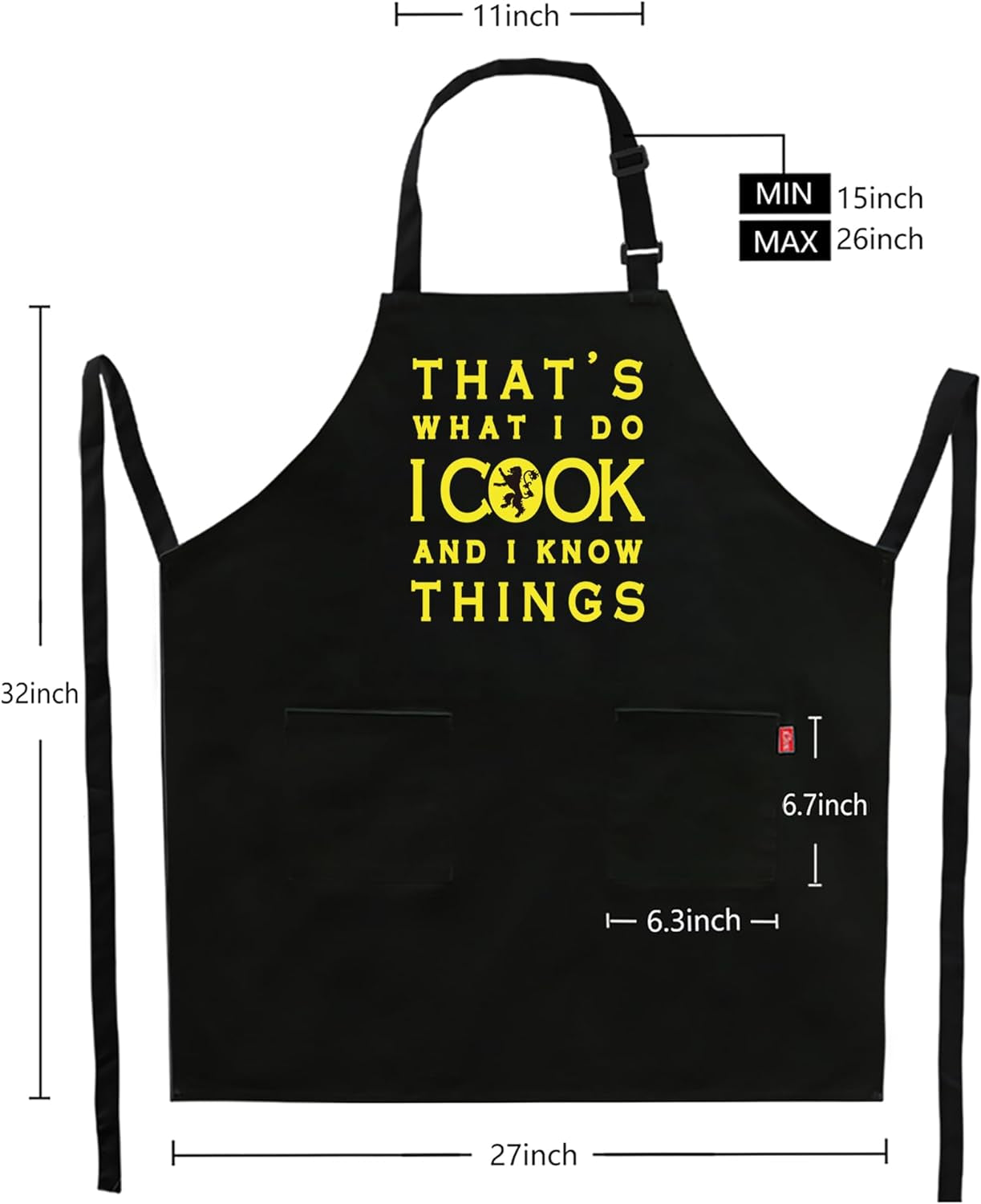 Funny BBQ Grill Aprons for Men - Men’S Adjustable Funny Chef Cooking Grilling Aprons with 2 Pockets and 40” Long Ties - Birthday Father’S Day Christmas Valentine’S Day Gifts for Dad, Husband