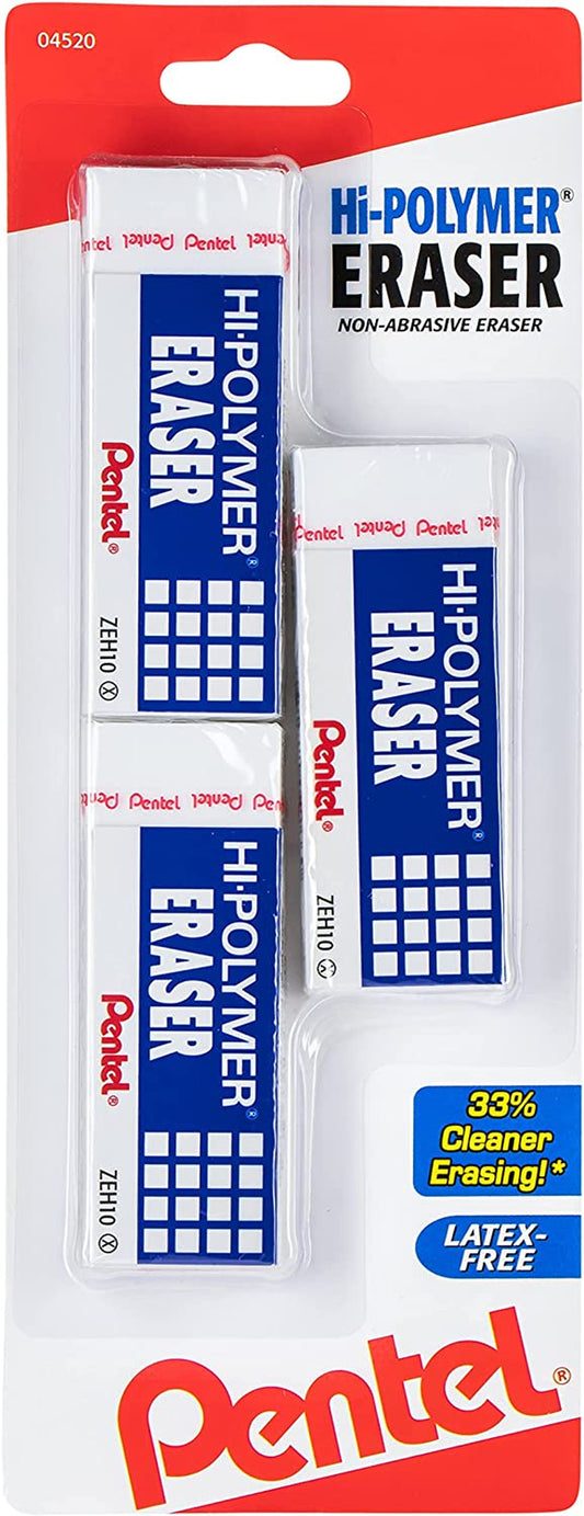 Hi-Polymer Erasers, 3/PK