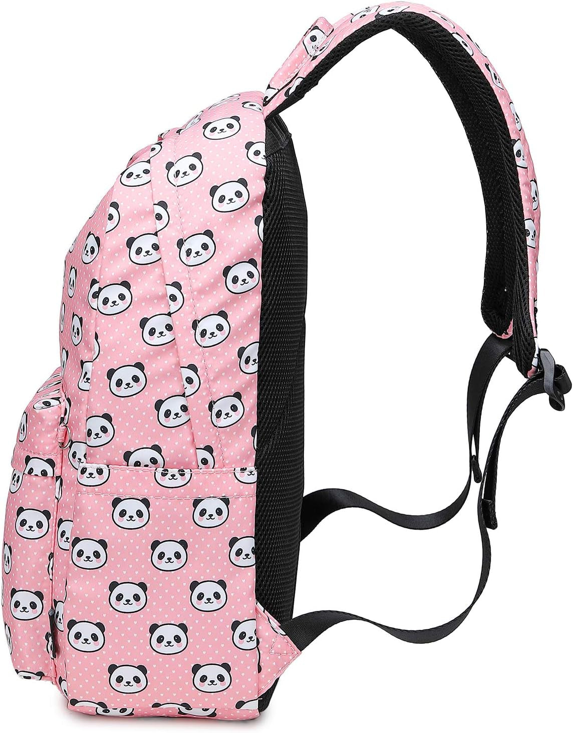 Panda Printed School Backpacks for Girls Cute Elementary School Bookbags (Panda Pink)