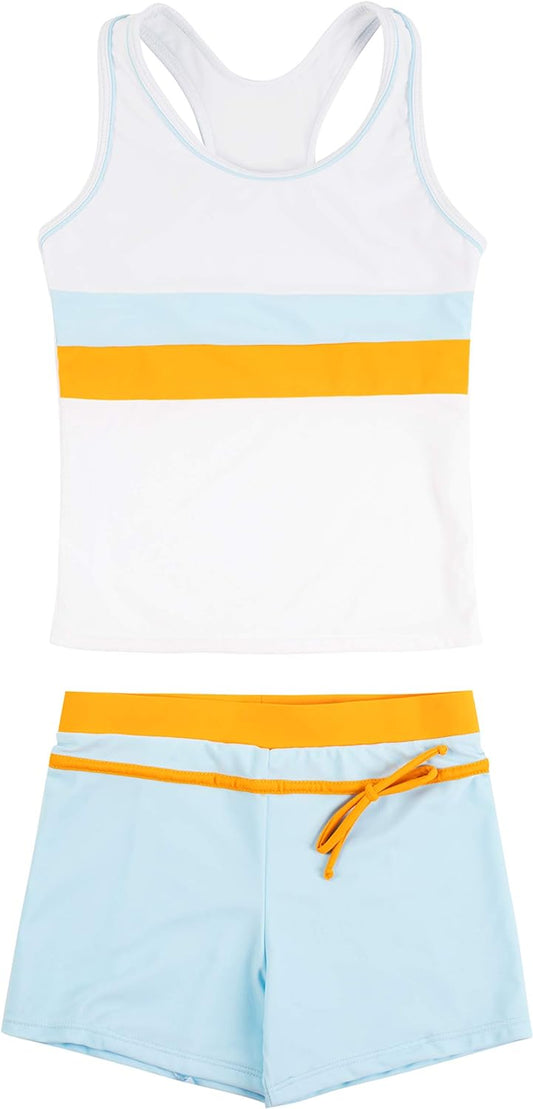 Little Girls Summer Two Piece Boyshort Fashion Tankini Swimsuit