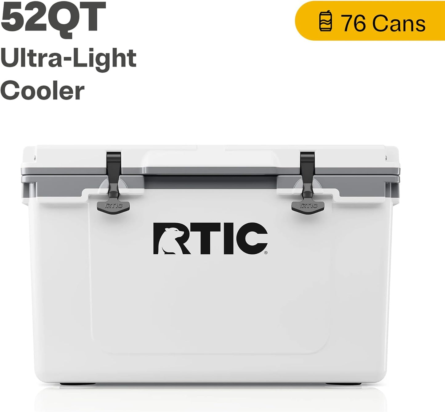 Ultra-Light 52 Quart Hard Cooler Insulated Portable Ice Chest Box for Beach, Drink, Beverage, Camping, Picnic, Fishing, Boat, Barbecue, 30% Lighter than Rotomolded Coolers