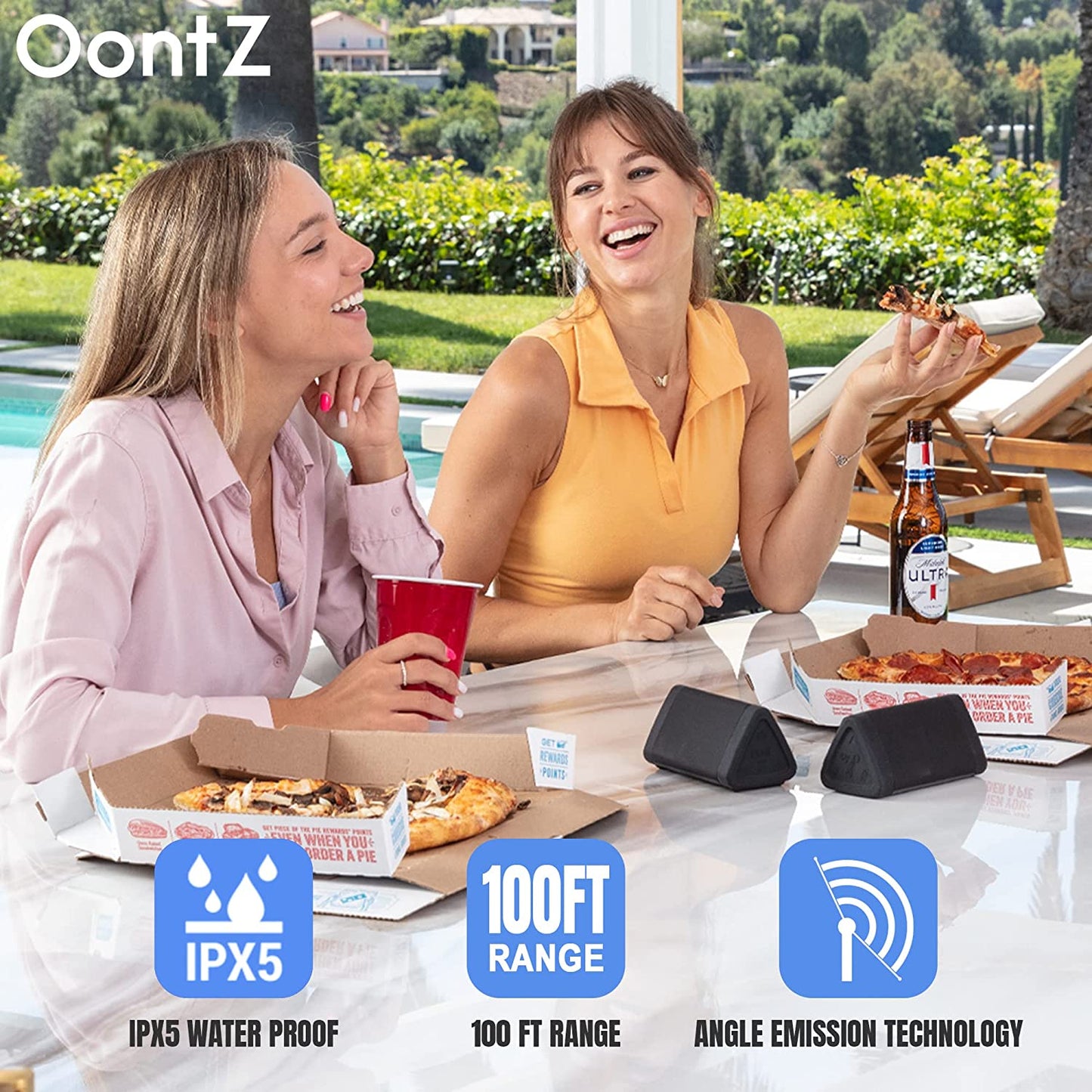 Oontz Angle Solo Bluetooth Portable Speaker, Compact Size, Surprisingly Loud Volume & Bass, 100 Foot Wireless Range, IPX5, Perfect Travel Speaker, Bluetooth Speakers (Black)