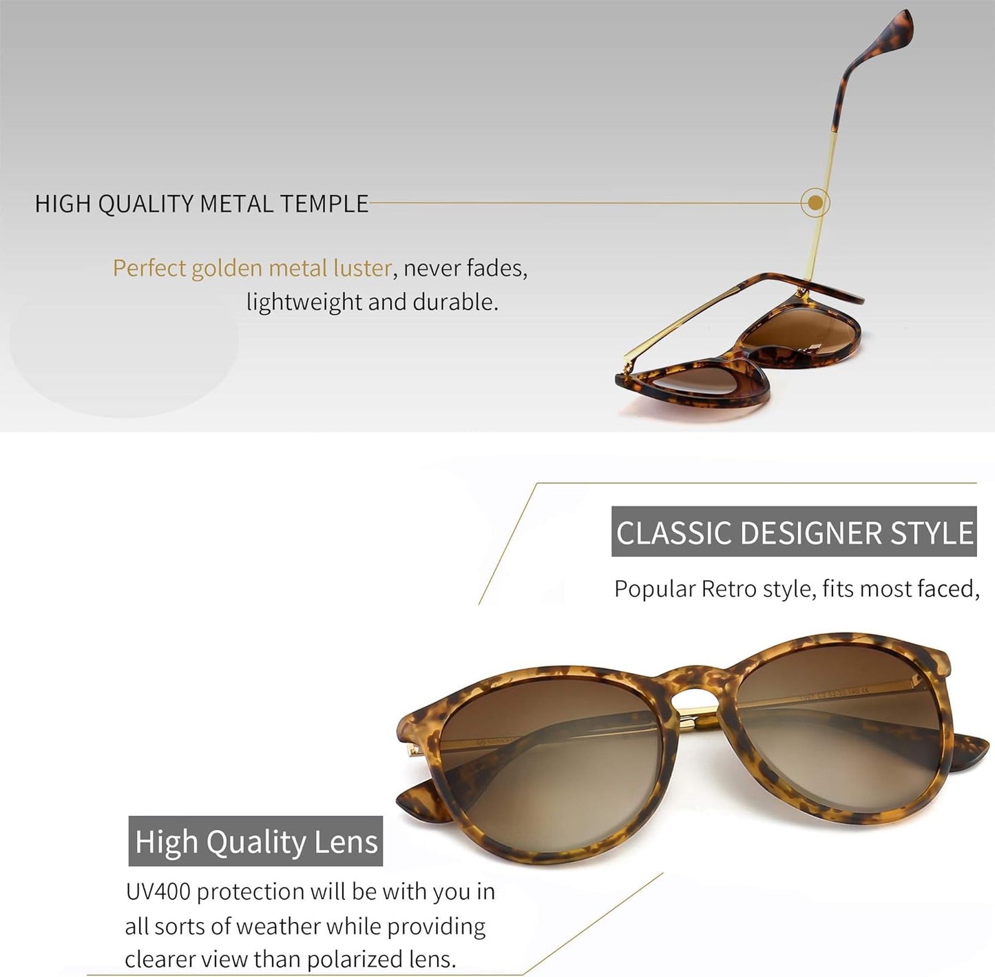 Vintage round Sunglasses for Women Men Classic Retro Designer Style